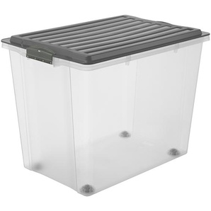 Rotho Aufbewahrungsbox mit Deckel | grau | Kunststoff, Polypropylen | 39,5 cm | 43,5 cm |