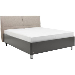 RUF Betten Bett, Anthrazit, Grau, Holzwerkstoff, 3-Zonen, Höhe ca. 26 cm, 180x200 cm, Blauer Engel, Goldenes M, Made in Germany, Dgm, Oeko-Tex® Standard 100, gepolstertes Kopfteil, Lattenrosthöhe individuell einstellbar, in verschiedenen Größen