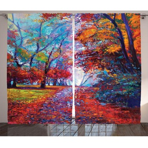 Rustikaler Vorhang, Bäume Park Fall-Herbst, Bunt, Mehrfarbig