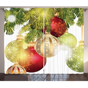 Rustikaler Vorhang, Flitter Motive Yuletide, Weihnachten, Mehrfarbig