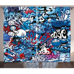 Rustikaler Vorhang, Graffiti Street Art, Bunt, Mehrfarbig