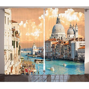 Rustikaler Vorhang, Historische Venedig City, europäisch, Mehrfarbig