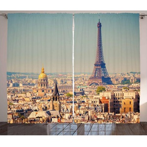 Rustikaler Vorhang, Stadtbild von Paris, Eiffelturm, Mehrfarbig