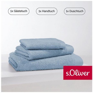 s.Oliver Handtuch Set s. Oliver, besonders weich und saugfähig, Walkfrottier (Set, 3-St), 1 Gästetuch 30x50 cm, 1 Handtuch 50x100 cm, 1 Duschtuch 70x140 cm