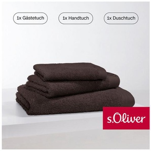 s.Oliver Handtuch Set s. Oliver, besonders weich und saugfähig, Walkfrottier (Set, 3-St), 1 Gästetuch 30x50 cm, 1 Handtuch 50x100 cm, 1 Duschtuch 70x140 cm