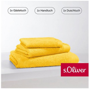 s.Oliver Handtuch Set s. Oliver, besonders weich und saugfähig, Walkfrottier (Set, 3-St), 1 Gästetuch 30x50 cm, 1 Handtuch 50x100 cm, 1 Duschtuch 70x140 cm