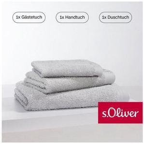 s.Oliver Handtuch Set s. Oliver, besonders weich und saugfähig, Walkfrottier (Set, 3-St), 1 Gästetuch 30x50 cm, 1 Handtuch 50x100 cm, 1 Duschtuch 70x140 cm