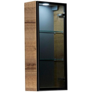 Sadena Hängeschrank, Schwarz, Holzwerkstoff, 2 Fächer, 30x70.3x17 cm, Made in Germany, Badezimmer, Badezimmerschränke, Hängeschränke