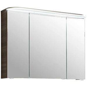 Sadena Spiegelschrank, Grau, Holzwerkstoff, 6 Fächer, 96x72.3x17 cm, Made in Germany, Soft-Close-System, Badezimmer, Badezimmerspiegel, Spiegelschränke