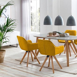 SalesFever Essgruppe, (Set, 5-tlg), bestehend aus 4 modernen Polsterstühlen und einem 160 cm breitem Tisch