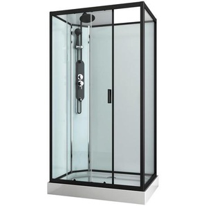 Sanotechnik Duschkabine, Schwarz, Metall, Glas, 80x225x120 cm, Badezimmer, Waschbecken & Armaturen, Duschpaneele