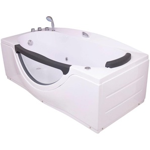 Sanotechnik Whirlpool-Badewanne NASSAU PLUS, (4-tlg), 170/90/68 cm, Whirlpool mit Fenster