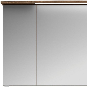 Saphir Badezimmerspiegelschrank Serie 4010 Badezimmer-Spiegelschrank inkl. LED-Beleuchtung im Kranz Badschrank 122 cm breit, 3 Türen, 6 Glas-Einlegeböden, inkl Türdämpfer