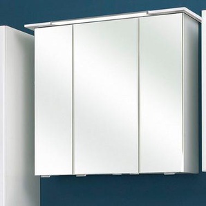 Saphir Badmöbel-Set Quickset 376 2-teilig, Waschbeckenunterschrank und LED-Spiegelschrank, (Set), in Weiß Hochglanz, inkl. Türdämpfer, ohne Waschbecken, 5 Türen