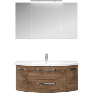 Saphir Badmöbel-Set Serie 4010 2-teilig Keramik-Waschtisch mit LED-Spiegelschrank, (Set), Badezimmer Set 120,5 cm breit, inkl. Türdämpfer, 5 Türen, 2 Schubladen