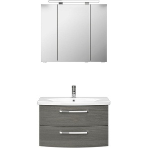 Saphir Badmöbel-Set Serie 4010 2-teilig Keramik-Waschtisch mit LED-Spiegelschrank, (Set), Badezimmer Set 84 cm breit, inkl. Türdämpfer, 3 Türen, 2 Schubladen