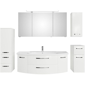 Saphir Badmöbel-Set Serie 4010 5-teilig Keramik-Waschtisch mit LED-Spiegelschrank, (Set), Bad Set mit Unterschrank, Hängeschrank, Midischrank, inkl. Türdämpfer