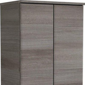 Saphir Midischrank Quickset Badschrank 50 cm breit, 2 Türen, 2 Schubladen, 2 Einlegeböden Badezimmer-Midischrank inkl. Türdämpfer, Griffe in Chrom glänzend