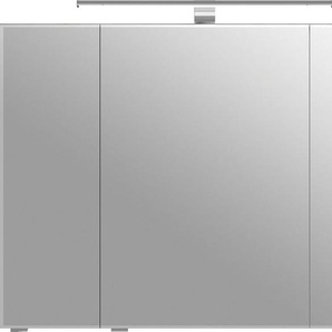 Saphir Spiegelschrank 6005 Sprint Badschrank, 3 Spiegeltüren, 6 Einlegeböden, 98 cm breit inkl. LED-Beleuchtung, Türdämpfer, Schalter-/Steckdosenkombination