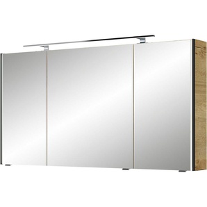 Saphir Spiegelschrank Serie 7045 Badezimmer-Spiegelschrank inkl. LED-Beleuchtung, 3 Türen Badschrank 133,2 cm breit, inkl. LEDplus Schalter und Türdämpfer