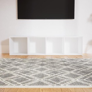 Schallplattenregal Weiß - Modernes Regal für Schallplatten: Hochwertige Qualität, einzigartiges Design - 156 x 40 x 34 cm, Selbst designen