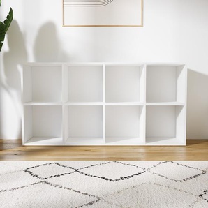 Schallplattenregal Weiß - Modernes Regal für Schallplatten: Hochwertige Qualität, einzigartiges Design - 156 x 79 x 34 cm, Selbst designen