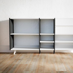 Schallplattenregal Weiß - Modernes Regal für Schallplatten: Schubladen in Weiß - 190 x 91 x 34 cm, Selbst designen