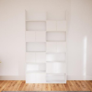 Schallplattenregal Weiß - Modernes Regal für Schallplatten: Türen in Weiß - 151 x 271 x 34 cm, Selbst designen