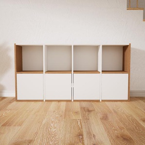 Schallplattenregal Weiß - Modernes Regal für Schallplatten: Türen in Weiß - 156 x 79 x 34 cm, Selbst designen