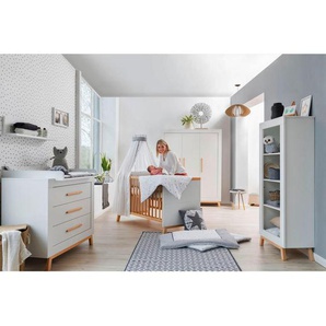 Schardt Babyzimmer Miami White, Weiß, Buche, Holz, Holzwerkstoff, Buche, massiv, 6 Fächer, 3 Schubladen, DIN EN ISO 14001, in verschiedenen Größen erhältlich,zum Juniorbett umbaubar, Aufbauanleitung im Karton, Lattenrost inklusive, Schlupfsprossen,