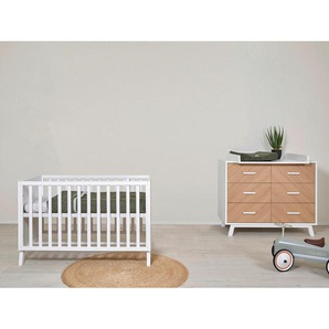 Schardt Babyzimmer, Weiß, Holz, Holzwerkstoff, Buche, massiv, 3 Schubladen, DIN EN ISO 14001, zum Juniorbett umbaubar, Aufbauanleitung im Karton, Lattenrost inklusive, Schlupfsprossen, Babymöbel, Babyzimmer-Sets