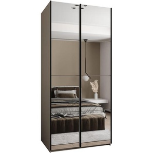 Schiebetürenschrank 120cm mit Spiegel LUXO 2 schwarz