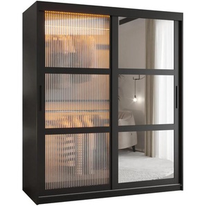 Schiebetürenschrank FLORES II 200 cm Schwarz