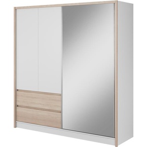 Schiebetürenschrank mit Spiegel SIERA 130 cm Weiß