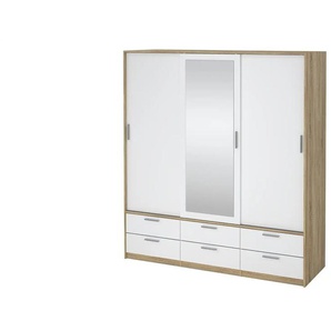 Schiebetürenschrank | weiß | 181,4 cm | 200 cm | 60,3 cm |