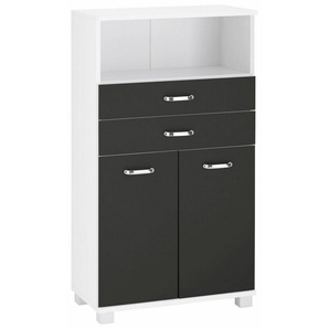 Schildmeyer Midischrank Colli in verschiedenen Farben Breite 60 cm, Badezimmerschrank mit Metallgriffen, Ablageboden