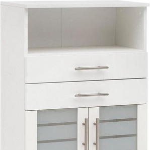 Schildmeyer Midischrank Nikosia Breite 60 cm, mit Glastüren, 2 Schubladen, MDF-Fronten, Metallgriffe