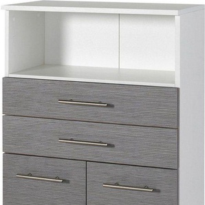 Schildmeyer Midischrank Palermo, Made in Germany Breite 60 cm, verstellbarer Einlegeboden, Metallgriffe, 2 Schubkästen