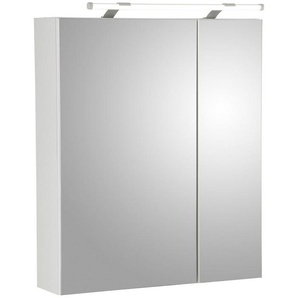 Schildmeyer Spiegelschrank Dorina, mit höhenverstellbaren Glasböden Breite 60 cm, 2-türig, LED-Beleuchtung, Schalter-/Steckdosenbox