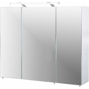 Schildmeyer Spiegelschrank Dorina, mit höhenverstellbaren Glasböden Breite 70 cm, 3-türig, LED-Beleuchtung, Schalter-/Steckdosenbox