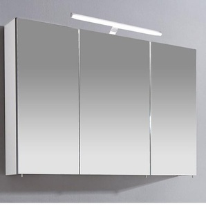 Schildmeyer Spiegelschrank Irene Breite 100 cm, 3-türig, LED-Beleuchtung, Schalter-/Steckdosenbox