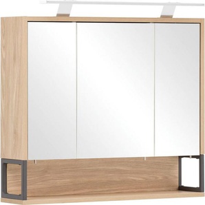 Schildmeyer Spiegelschrank Limone Breite 70 cm, 3-türig, LED-Beleuchtung, Schalter-/Steckdosenbox