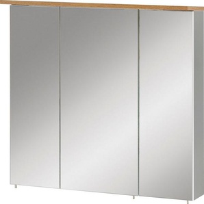 Schildmeyer Spiegelschrank Profil Breite 70 cm, 3-türig, LED-Beleuchtung, Schalter-/Steckdosenbox