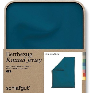 Schlafgut Bettbezug Knitted Jersey uni, aus Bio-Baumwolle mit Elasthan, Reißverschluss, (1 St), bügelfrei, Mix & Match Bettwäsche: passender Kissenbezug erhältlich