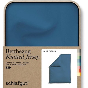 Schlafgut Bettbezug Knitted Jersey uni, aus Bio-Baumwolle mit Elasthan, Reißverschluss, (1 St), bügelfrei, Mix & Match Bettwäsche: passender Kissenbezug erhältlich