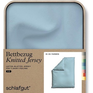 Schlafgut Bettbezug Knitted Jersey uni, aus Bio-Baumwolle mit Elasthan, Reißverschluss, (1 St), bügelfrei, Mix & Match Bettwäsche: passender Kissenbezug erhältlich