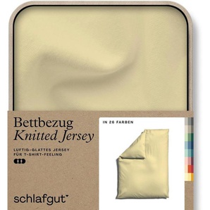 Schlafgut Bettbezug Knitted Jersey uni, aus Bio-Baumwolle mit Elasthan, Reißverschluss, (1 St), bügelfrei, Mix & Match Bettwäsche: passender Kissenbezug erhältlich