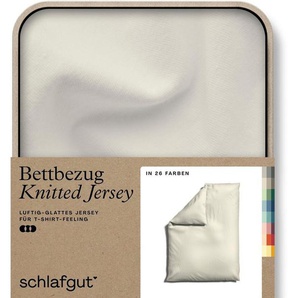 Schlafgut Bettbezug Knitted Jersey uni, aus Bio-Baumwolle mit Elasthan, Reißverschluss, (1 St), bügelfrei, Mix & Match Bettwäsche: passender Kissenbezug erhältlich