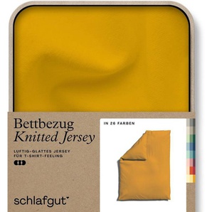 Schlafgut Bettbezug Knitted Jersey uni, aus Bio-Baumwolle mit Elasthan, Reißverschluss, (1 St), bügelfrei, Mix & Match Bettwäsche: passender Kissenbezug erhältlich