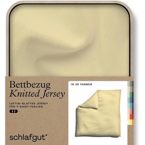 Schlafgut Bettbezug Knitted Jersey uni, aus Bio-Baumwolle mit Elasthan, Reißverschluss, (1 St), bügelfrei, Mix & Match Bettwäsche: passender Kissenbezug erhältlich